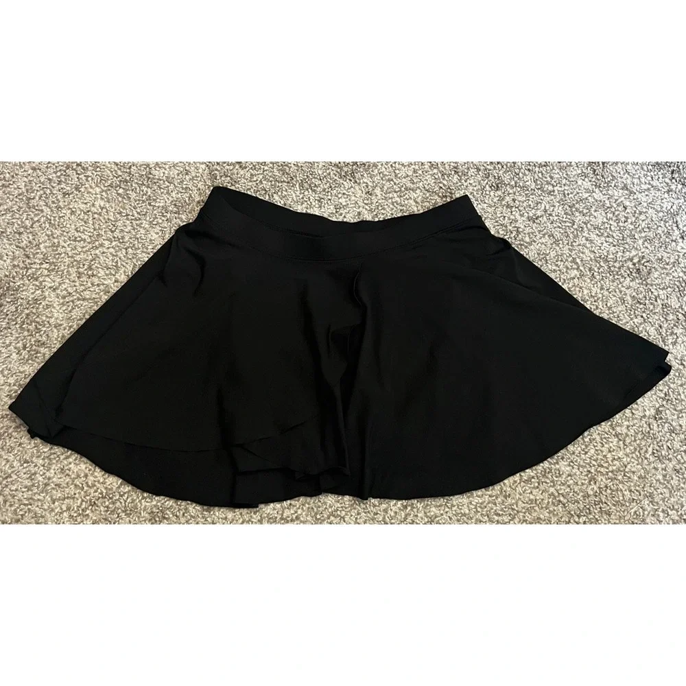 DSG Athletic Skort XL 16 Black Activewear Tennis Golf Skirt‎ Performance Stretch